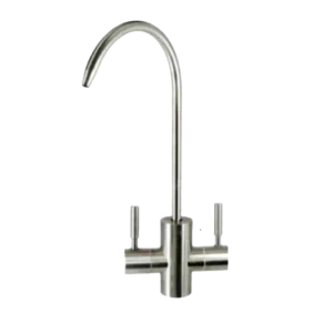 קר ופושר עם ברז מעוגל שתי ידיות